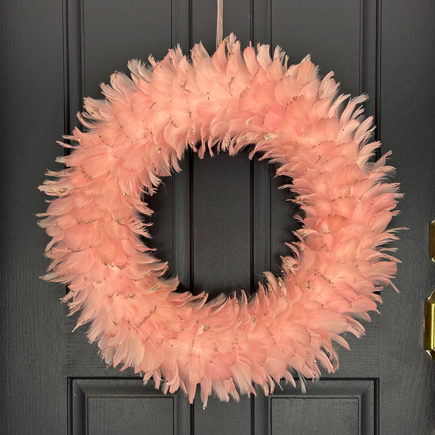 Feathered Pink Christmas Wreath