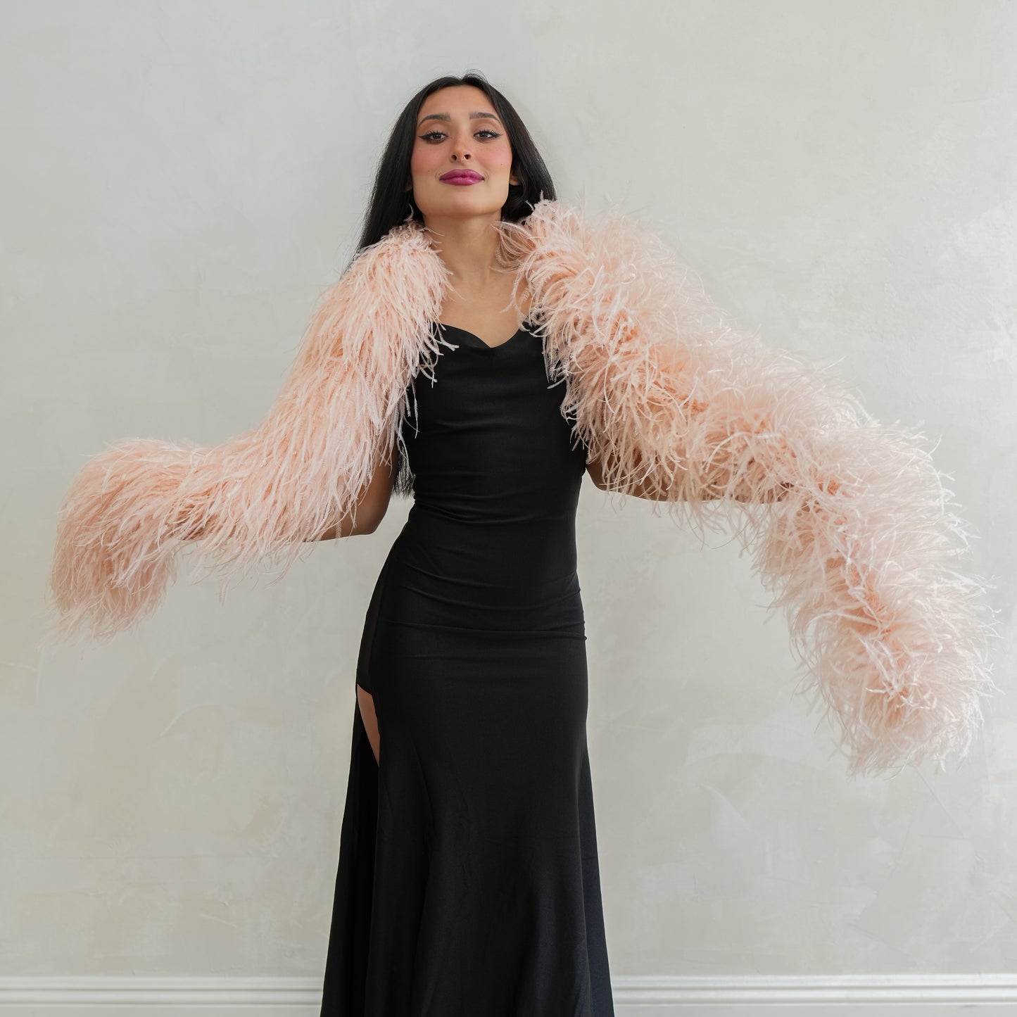 Champagne Pink 6 Ply Ostrich Feather Boa