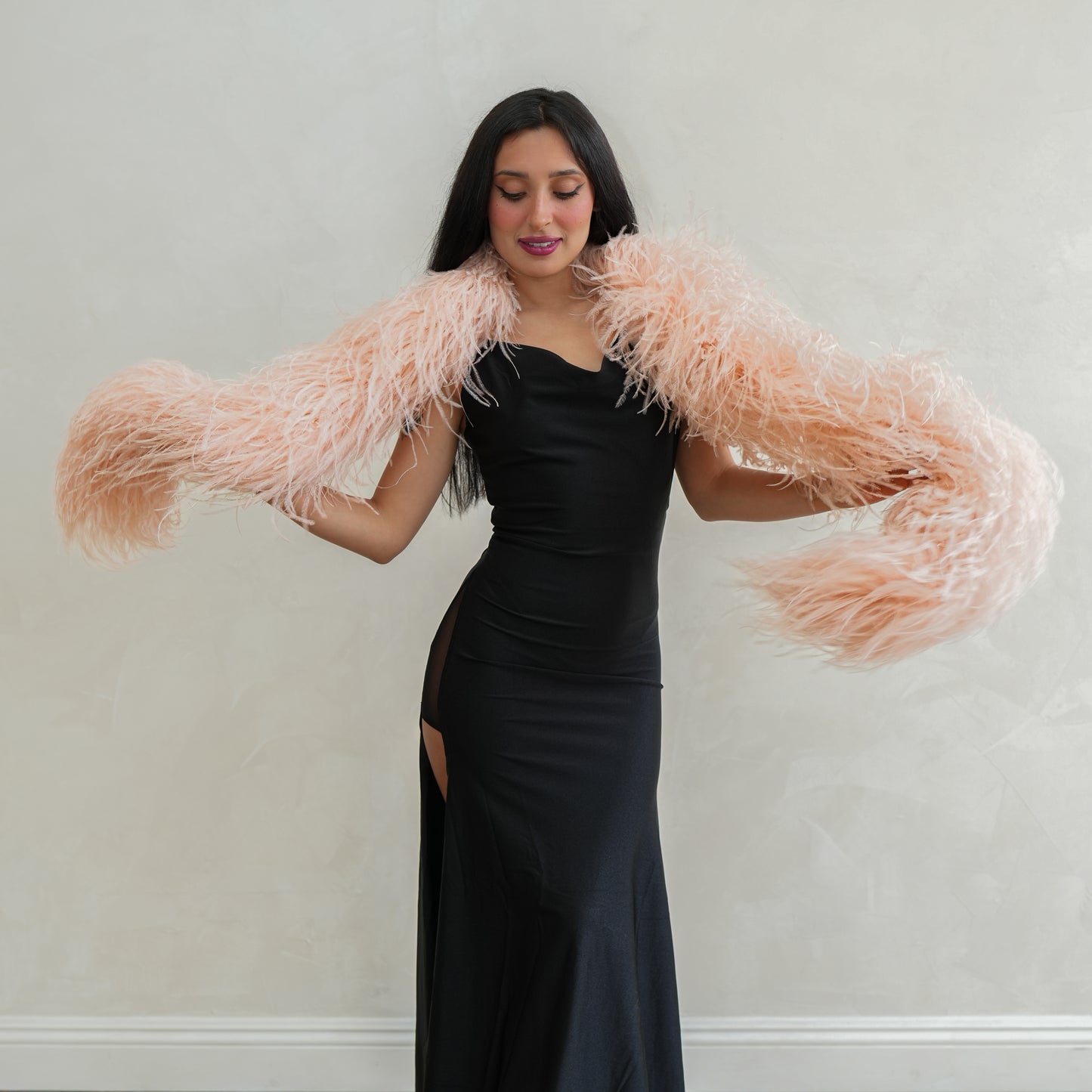 Champagne Pink 6 Ply Ostrich Feather Boa