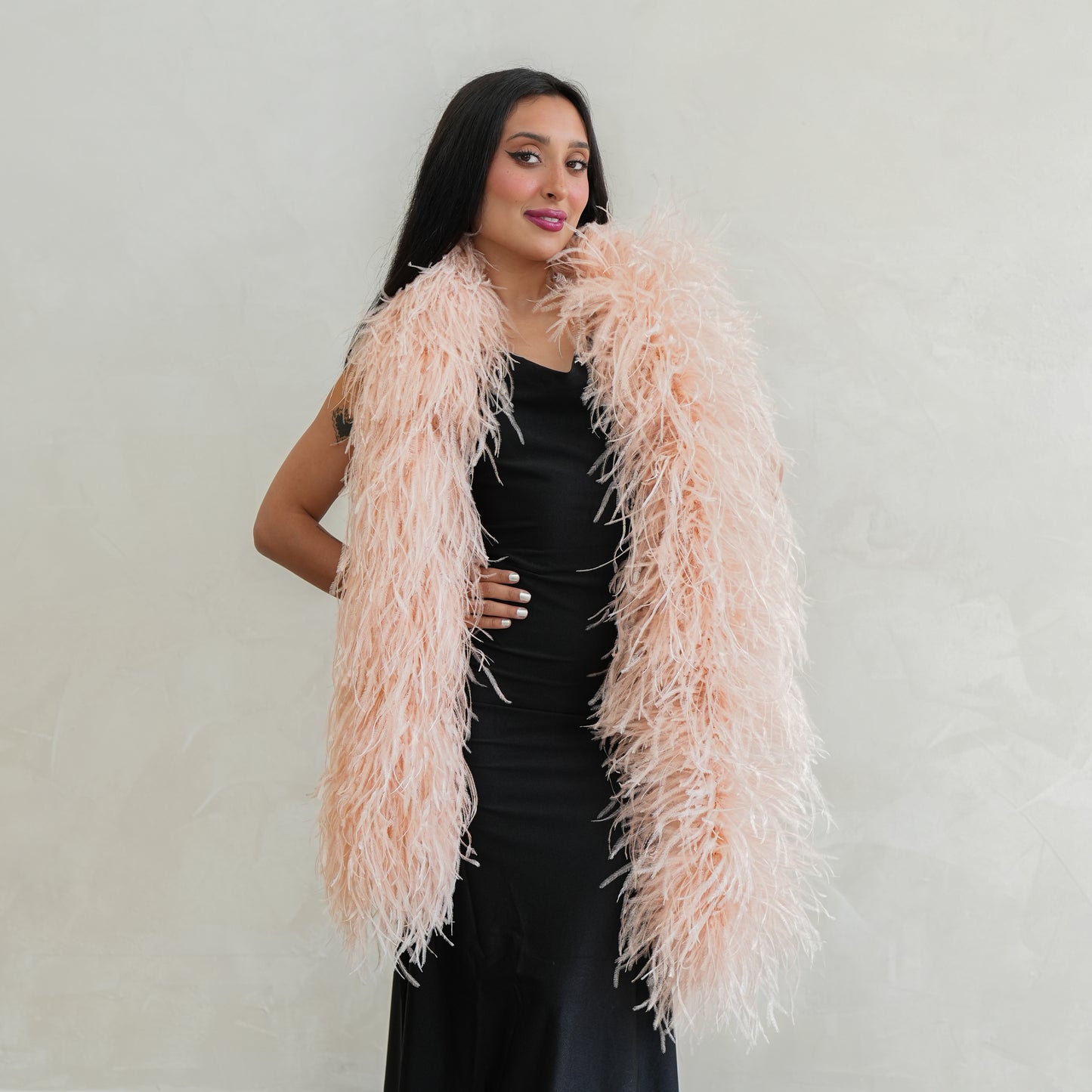 Champagne Pink 6 Ply Ostrich Feather Boa