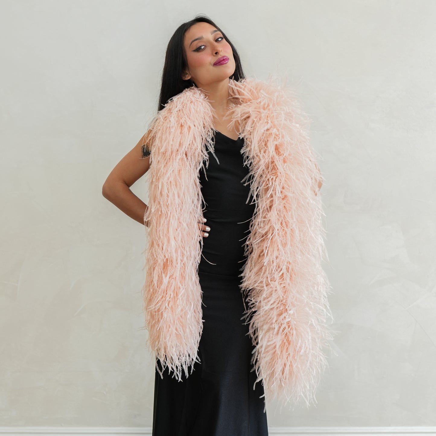 Champagne Pink 6 Ply Ostrich Feather Boa