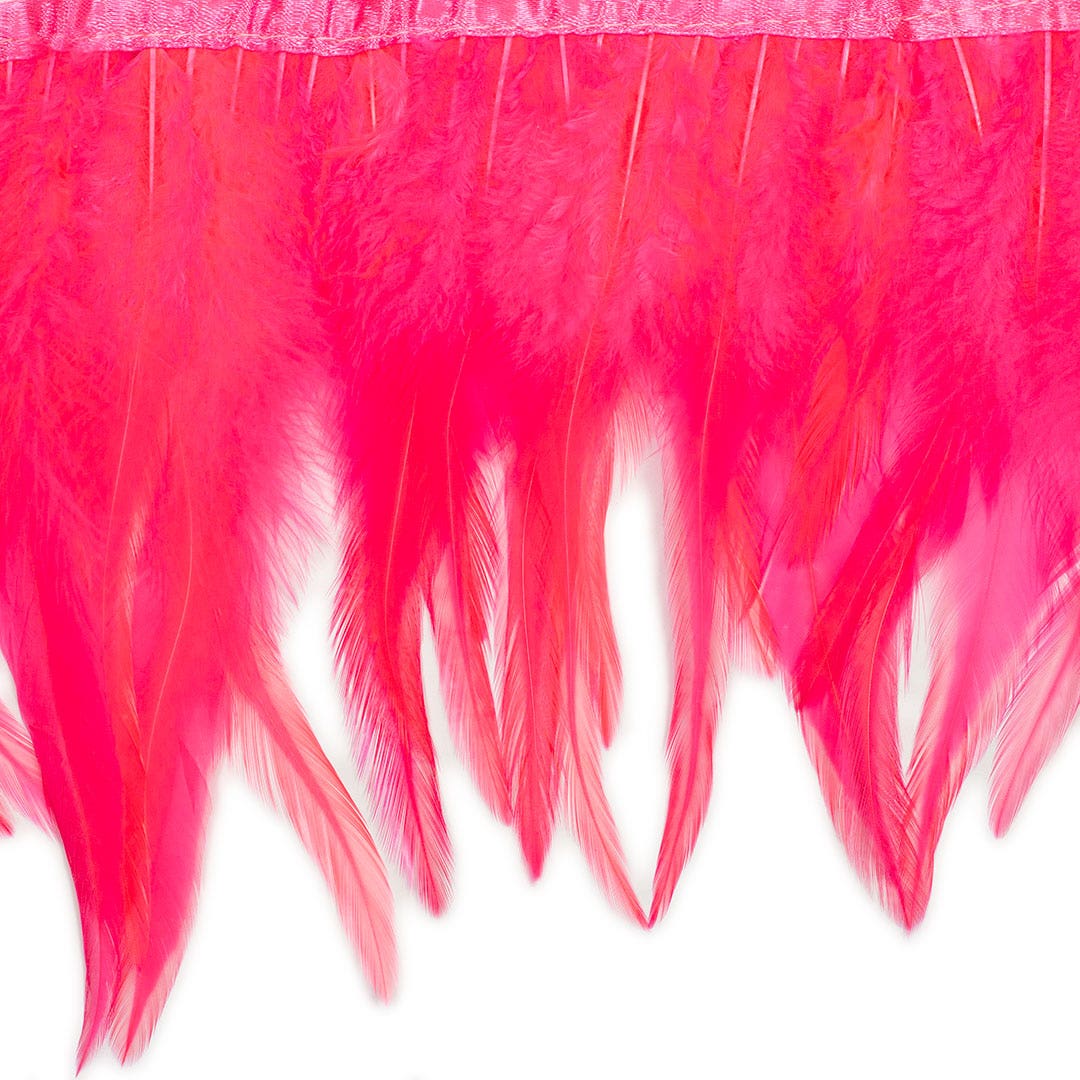 Rooster Saddle Fringe on Bias 6-8" x 1 YD-Coral