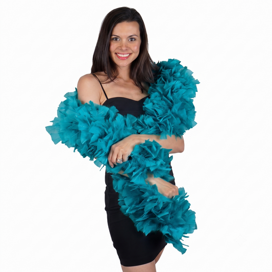 Turkey Boa 8-10 inch diameter   2yd --Dark Aqua