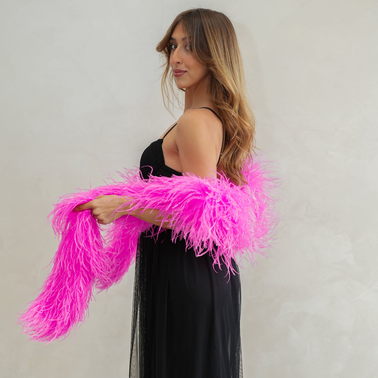 Hot Pink 6 Ply Ostrich Feather Boa