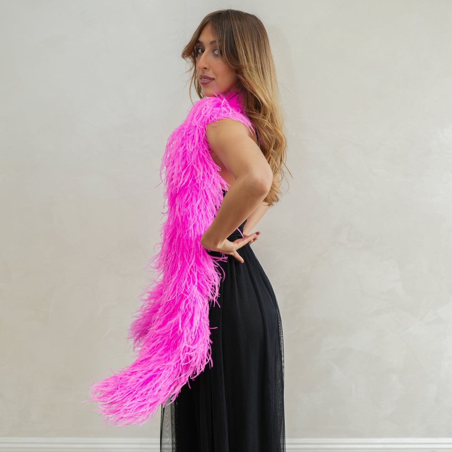 Hot Pink 6 Ply Ostrich Feather Boa