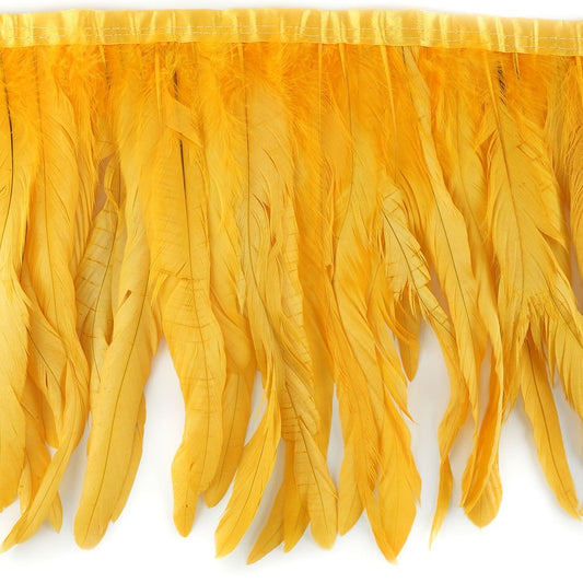 Bleach Dyed Coque Tail Fringe - 10-12" - Gold