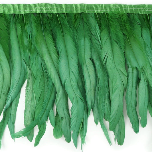 Bleach Dyed Coque Tail Fringe - 10-12" - Kelly