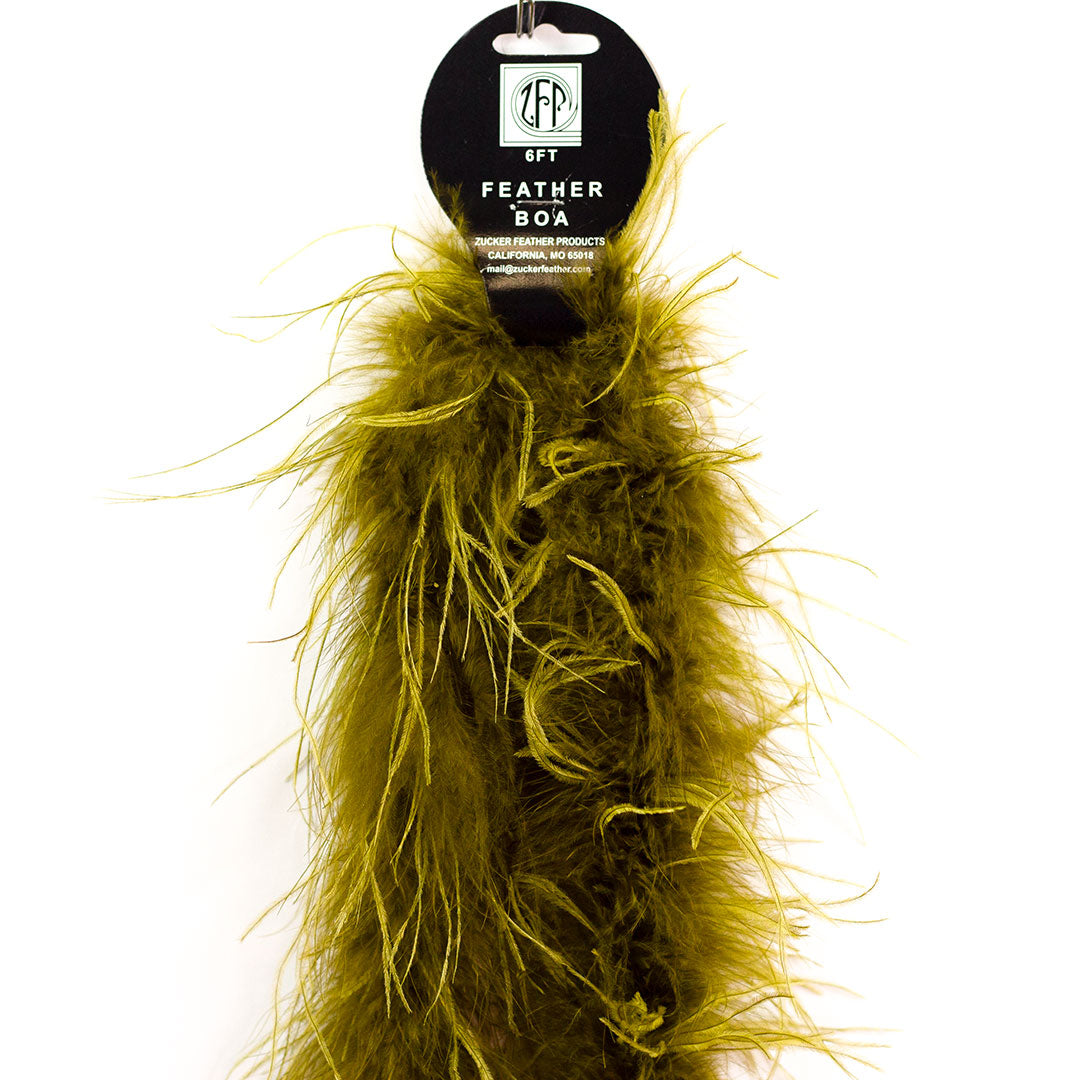 Marabou and Ostrich Feather Boa - Light Olive