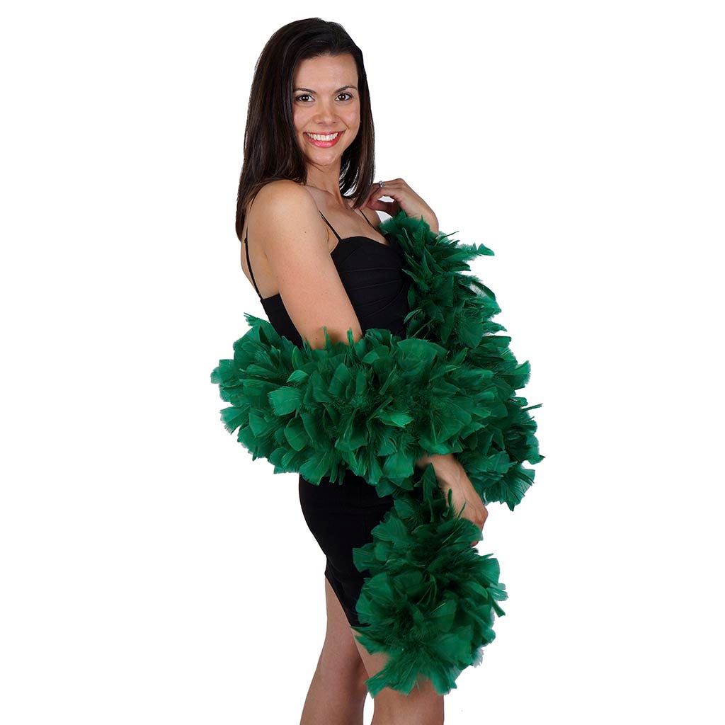 Turkey Feather Boa 6-8" - Emerald