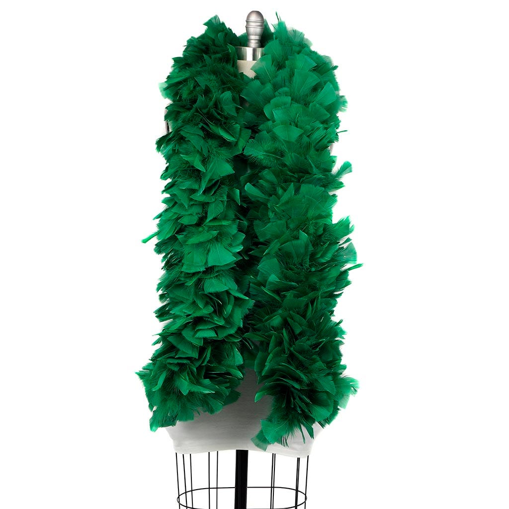 Turkey Feather Boa 6-8" - Emerald