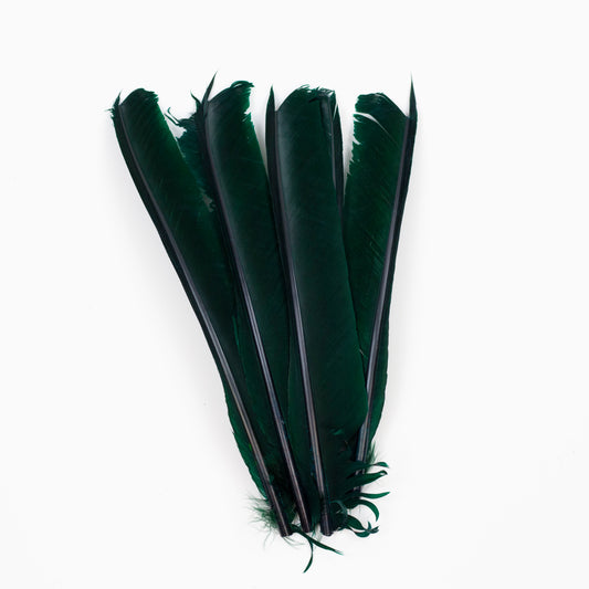 Hunter Green Cut Turkey Pointer Feathers 8-12"