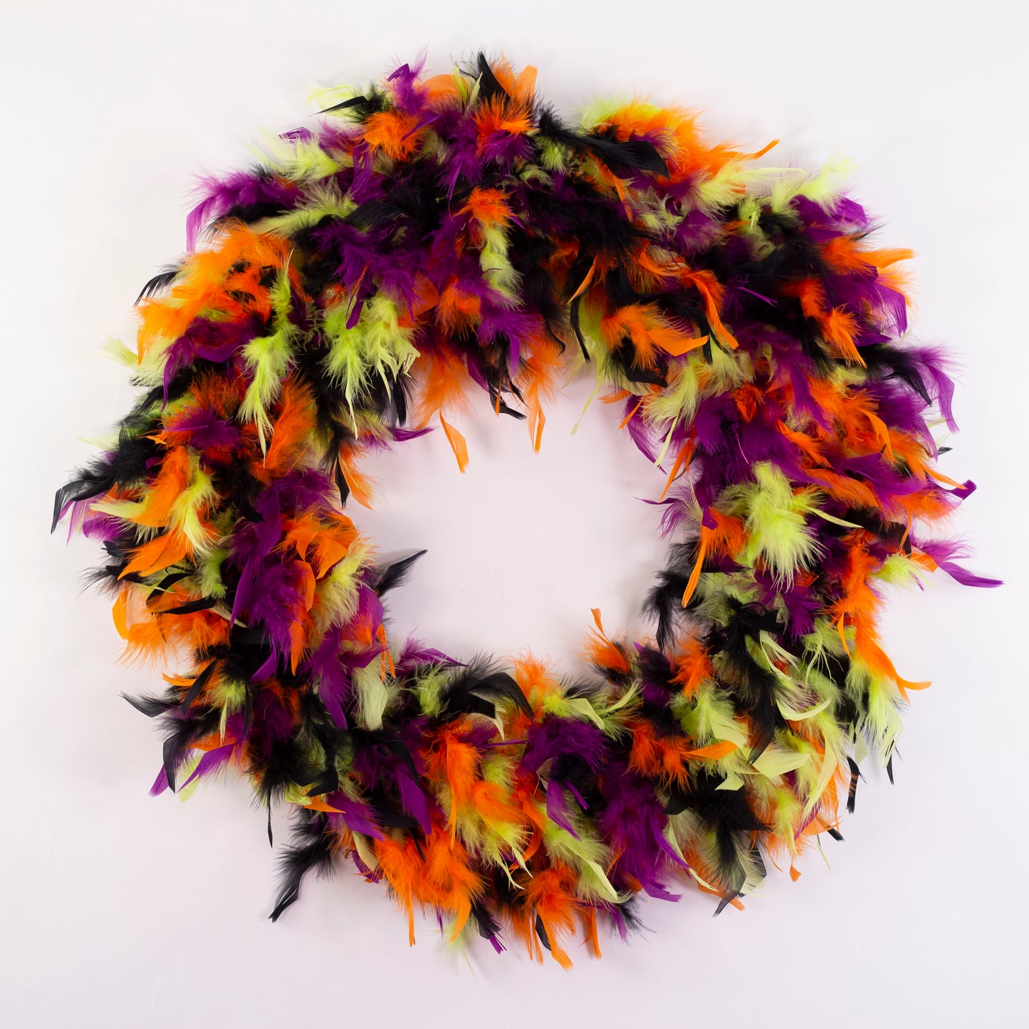 Feather Wreath-Black/Lime/Orange/Purple