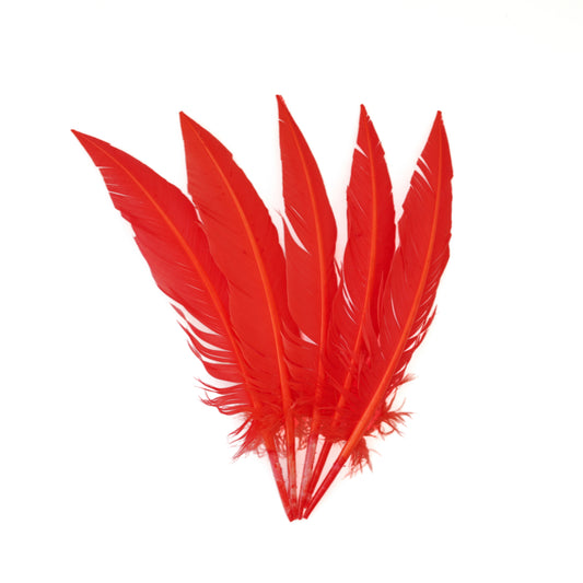Hot Orange Dagger Turkey Quill Feathers 9-12"