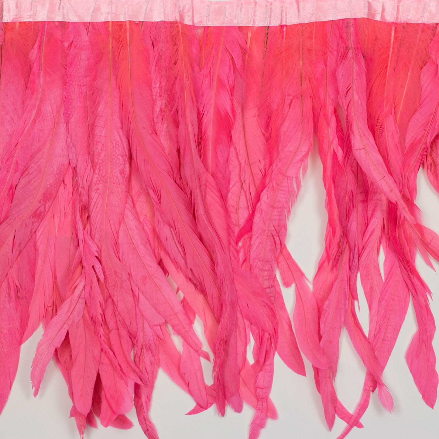 Coque Tail Feather Fringe - 10-12" - Bleach Dyed Pink Orient