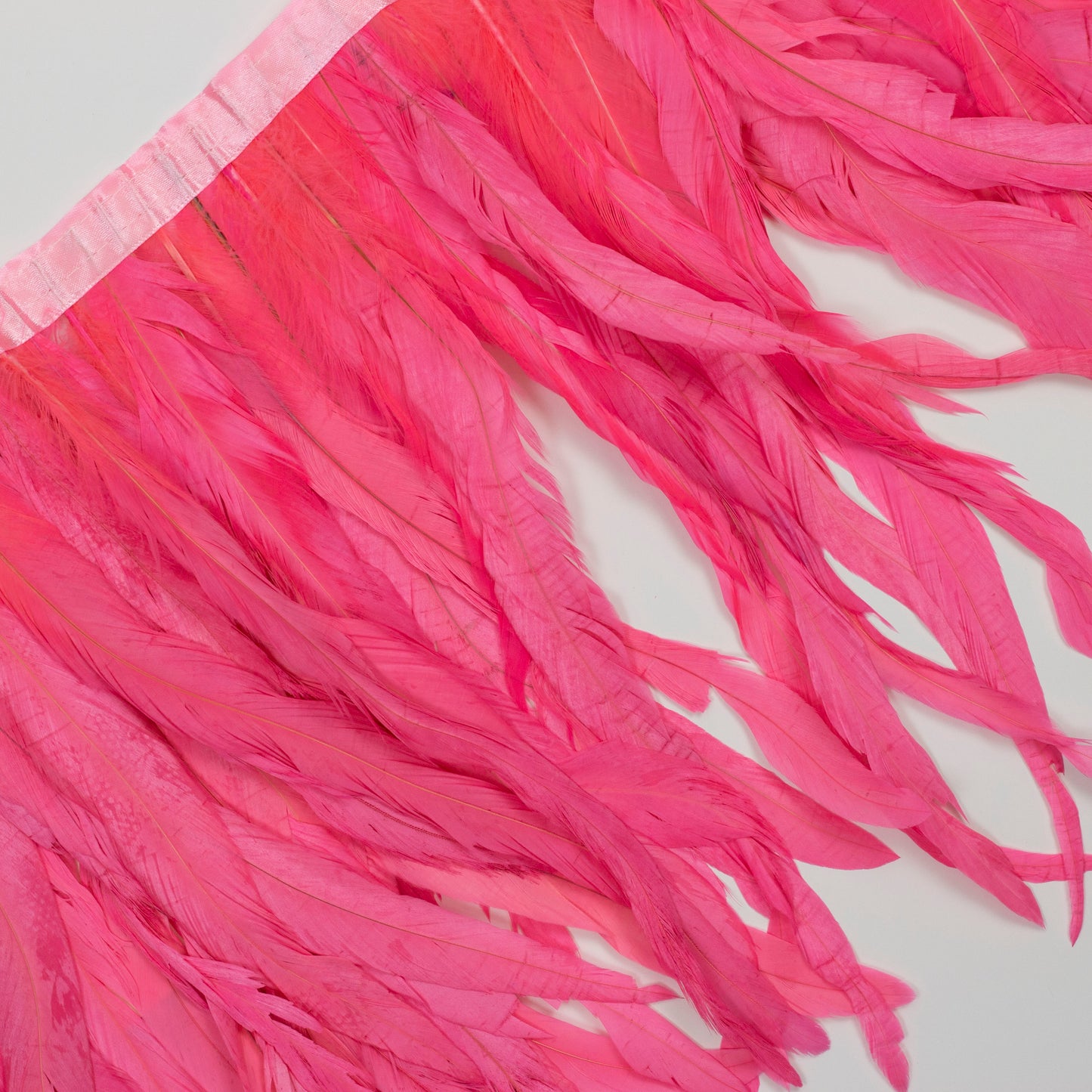 Coque Tail Feather Fringe - 10-12" - Bleach Dyed Pink Orient