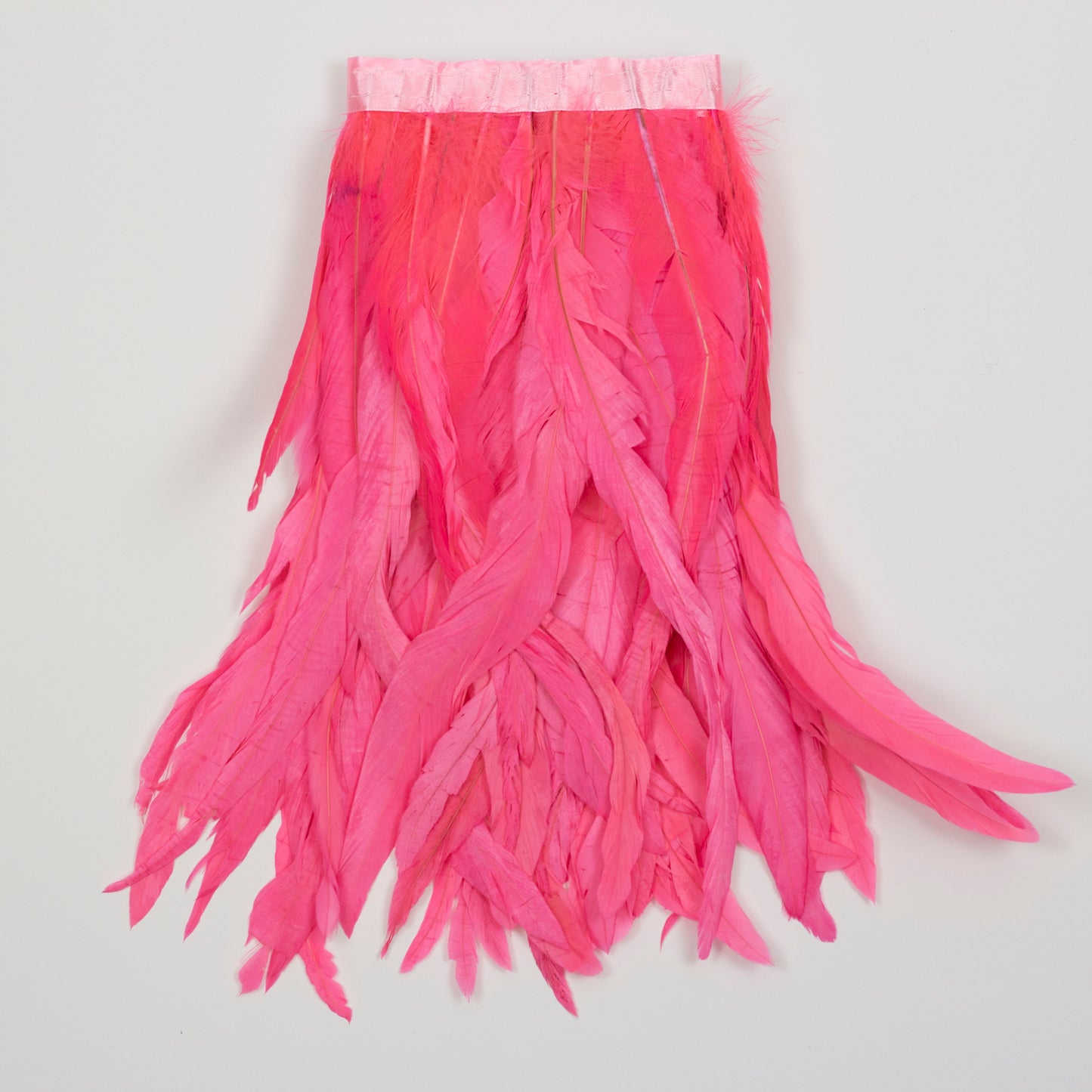 Coque Tail Feather Fringe - 10-12" - Bleach Dyed Pink Orient