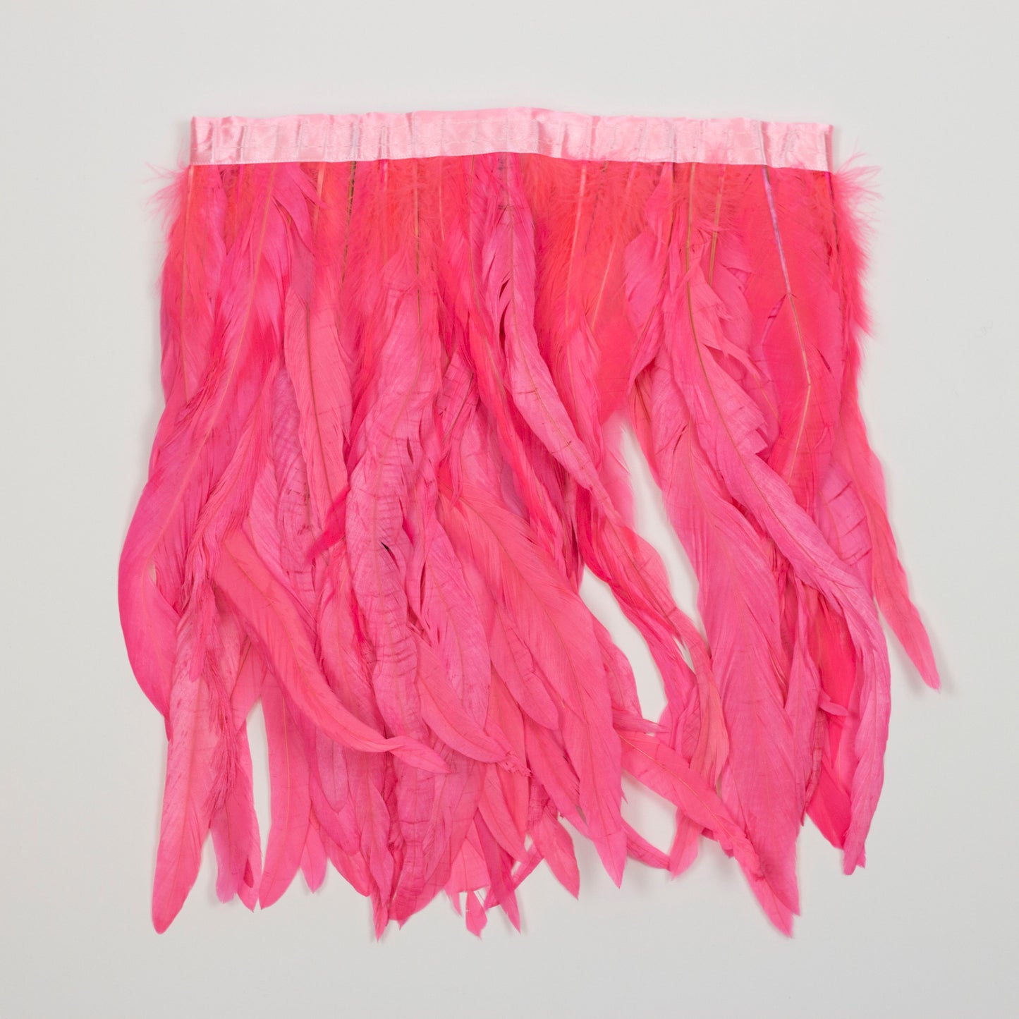 Coque Tail Feather Fringe - 10-12" - Bleach Dyed Pink Orient