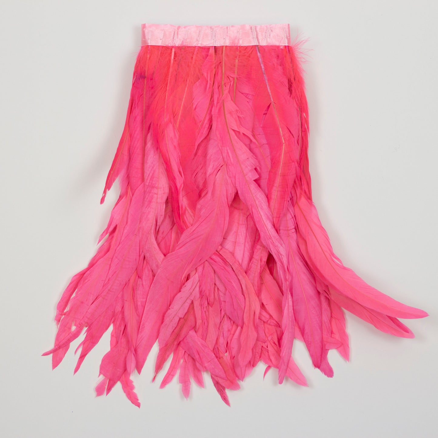 Coque Tail Feather Fringe - 12-14" - Bleach Dyed Pink Orient