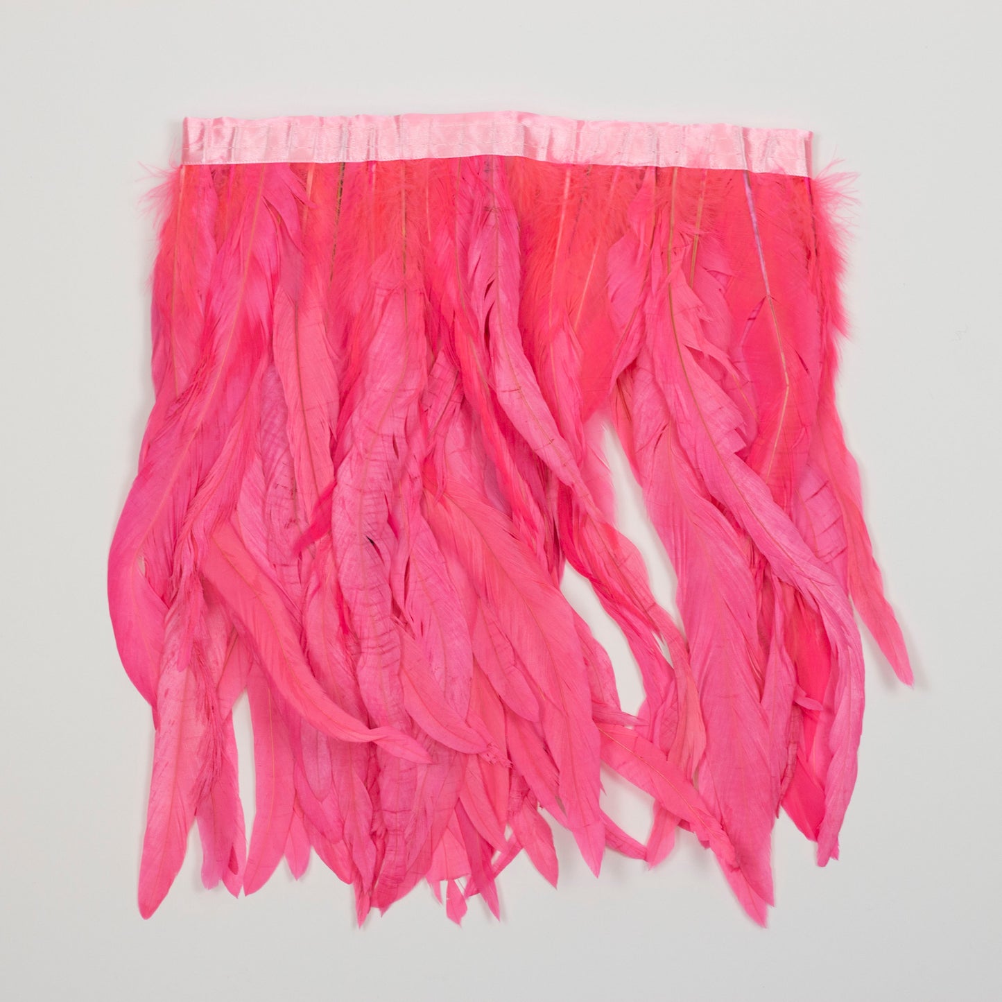 Coque Tail Feather Fringe - 12-14" - Bleach Dyed Pink Orient