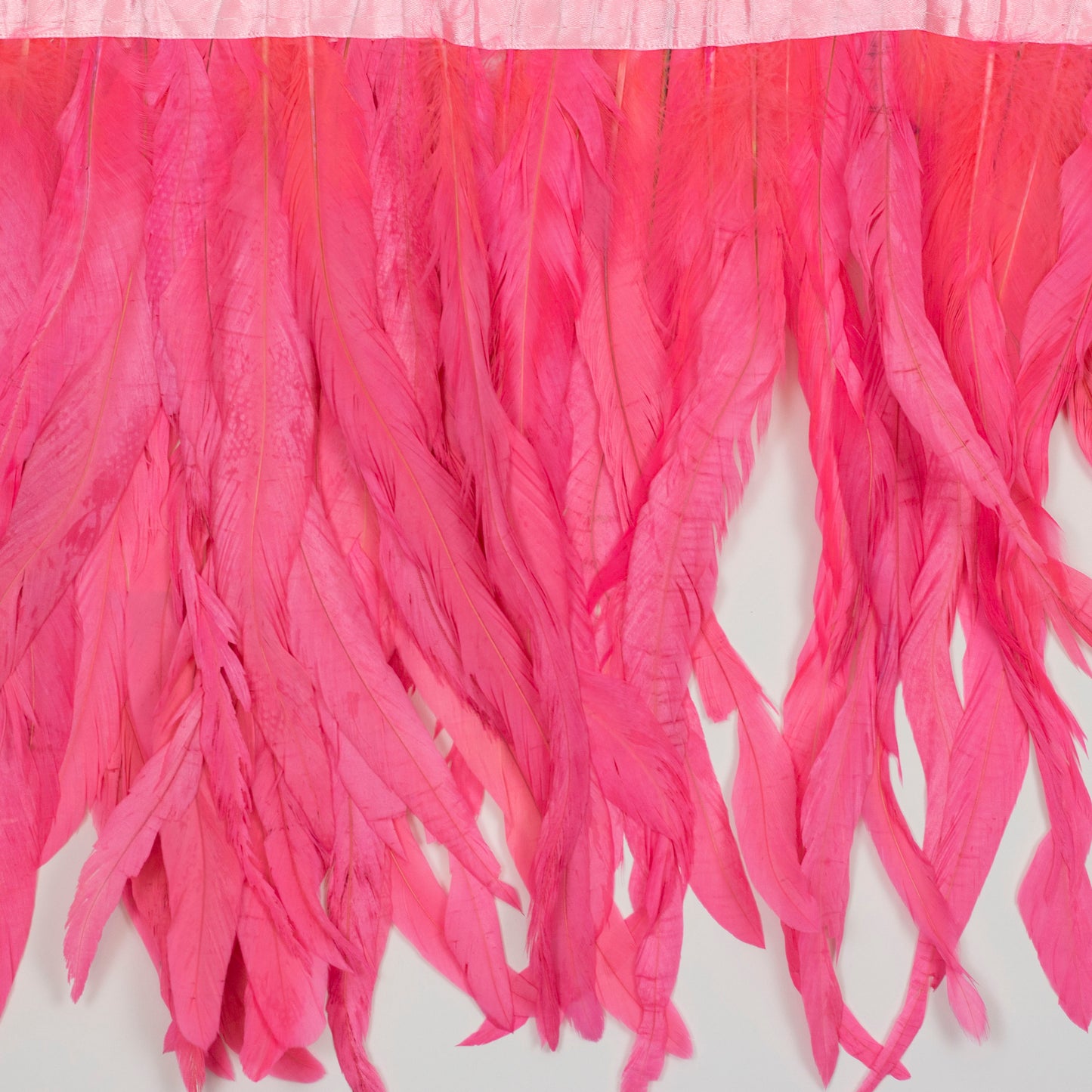 Coque Tail Feather Fringe - 12-14" - Bleach Dyed Pink Orient