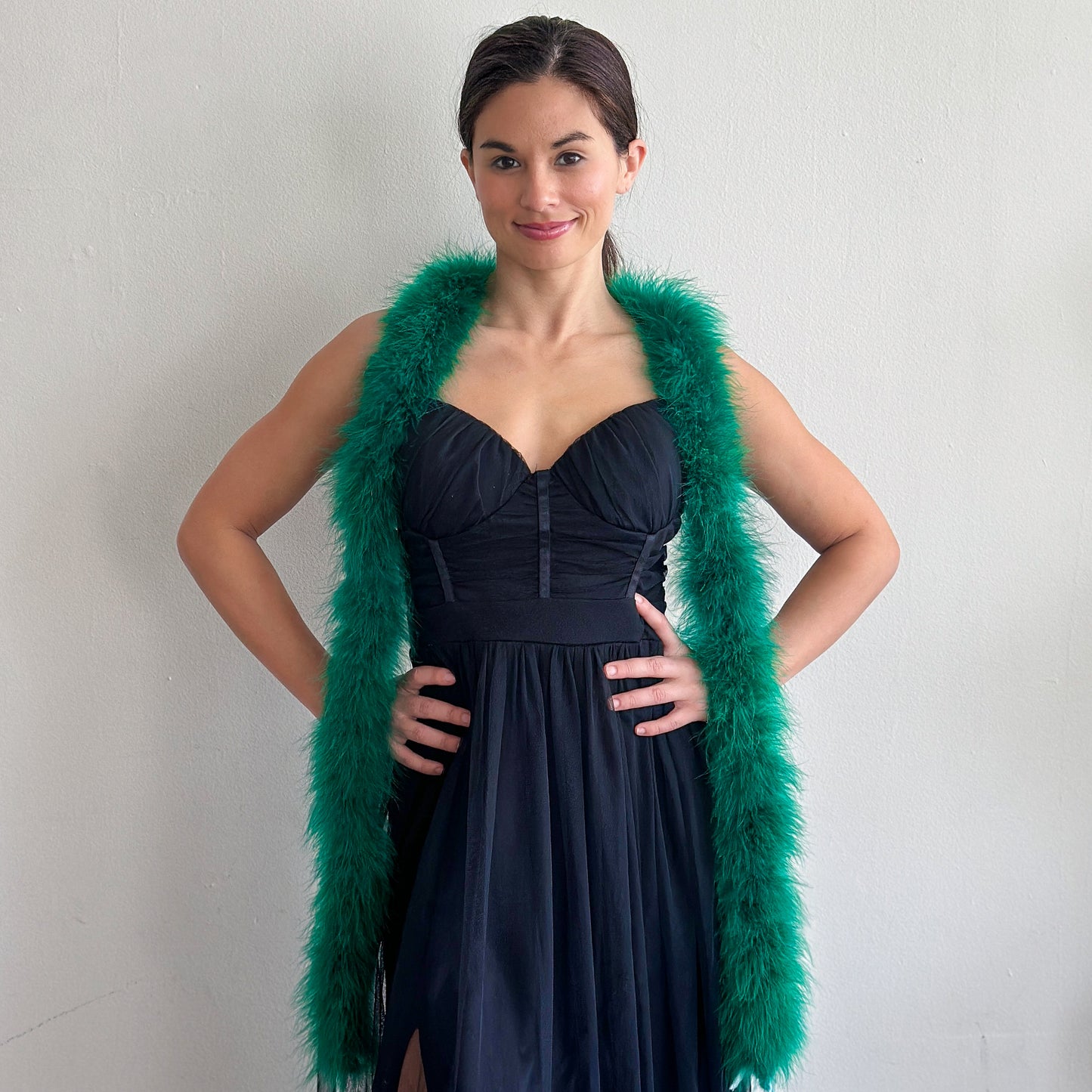 Full Marabou Feather Boa - Hunter Green