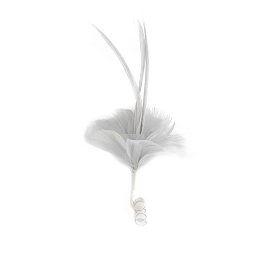 Feather Floral Pick w/Goose Silver