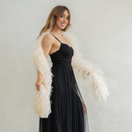 Ivory 4 Ply Ostrich Feather Boa