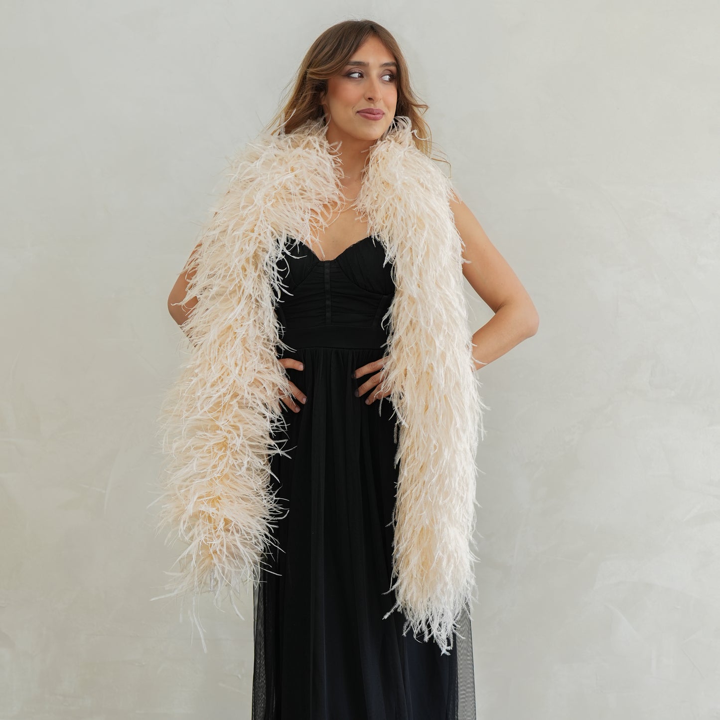 Ivory 6 Ply Ostrich Feather Boa