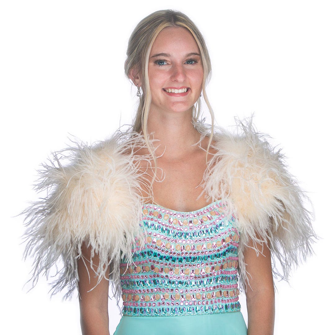 Ivory 2025 feather shrug