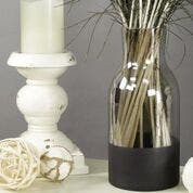 1 PC Jug Vase Smoke Gray Top with Black Chalkboard Bottom - Black Grey