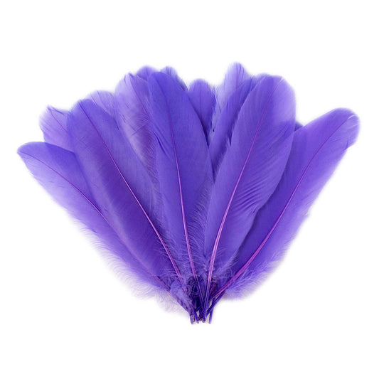 Goose Satinette Feathers Dyed - LAVENDER - 1/4 lb