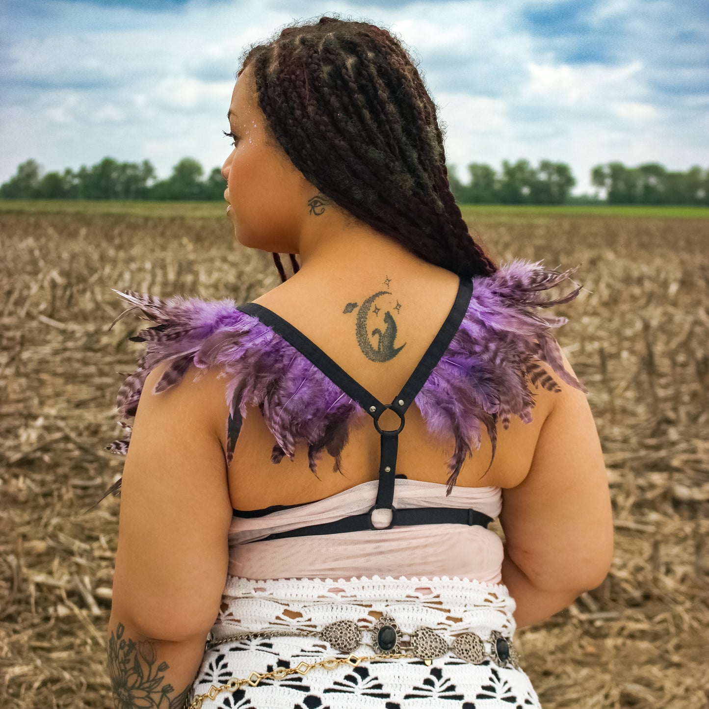 Dakota Feathers Down Harness - Striped Lavender