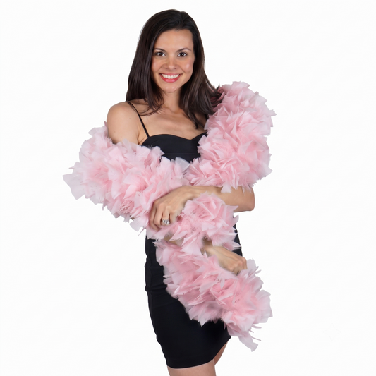 Turkey Boa 8-10 inch diameter   2yd --Light Pink