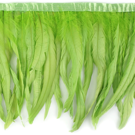 Bleach Dyed Coque Tail Fringe - 10-12" - Lime