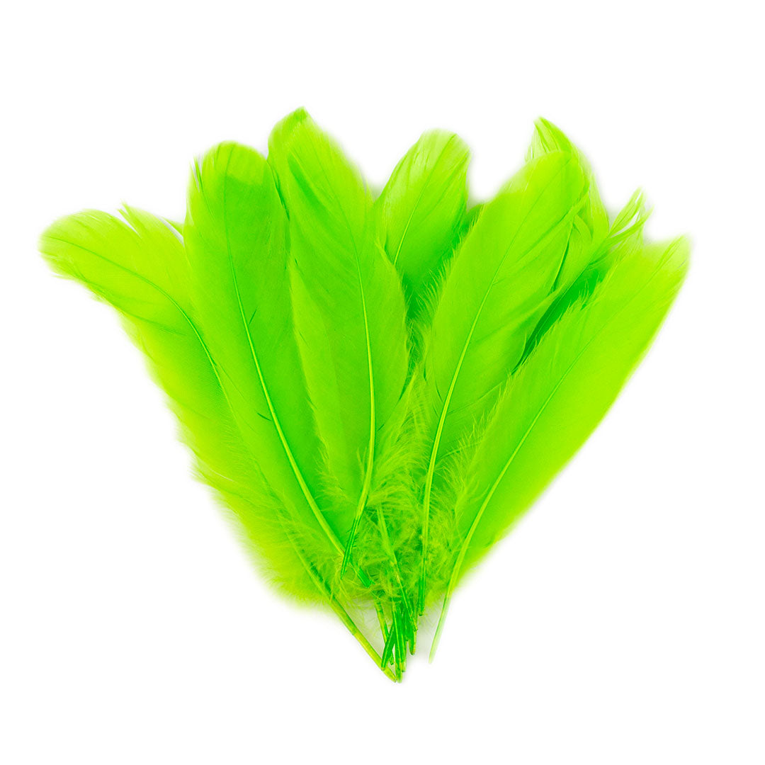 Goose Satinette Feathers Dyed - Lime - 1/4 lb – featherplace.com by ...