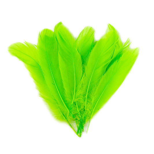 Goose Satinette Feathers Dyed - Lime - 1/4 lb