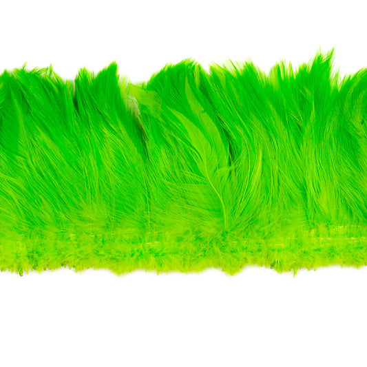 Bulk Rooster Hackle Feathers - White Dyed Lime