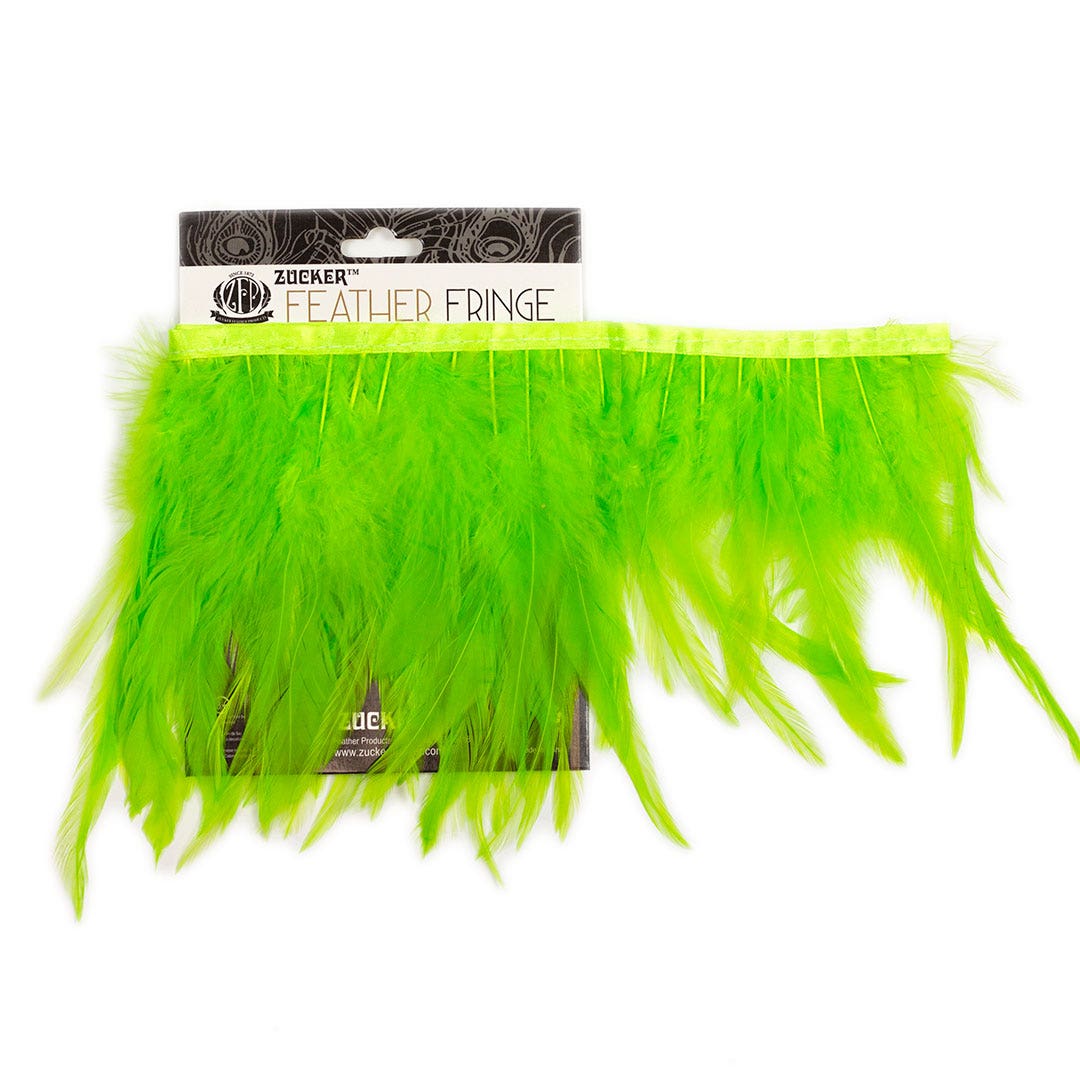 Rooster Saddle Fringe on Bias 6-8" x 1 YD-Lime