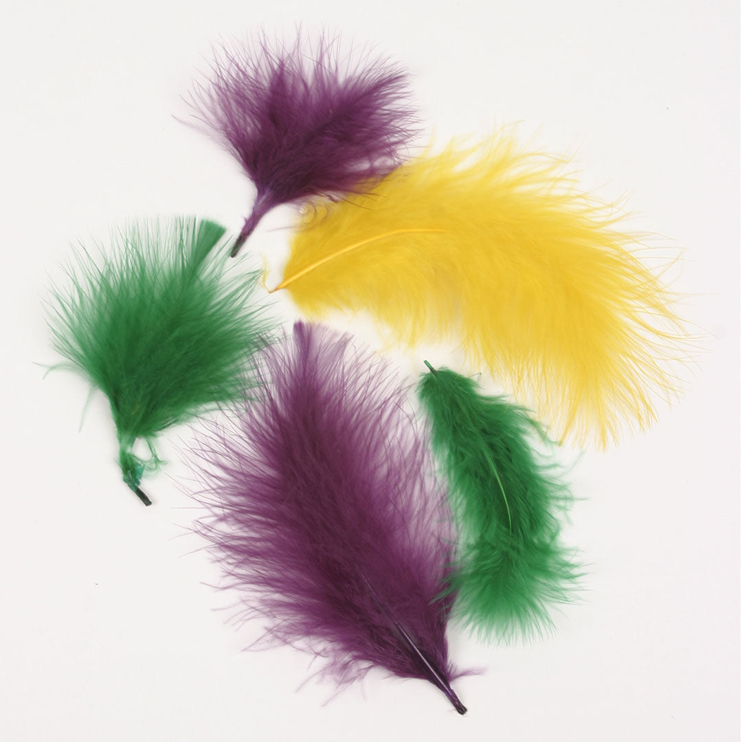 TURKEY MARABOU DYED LOOSE MIXED 3-8" - MARDIGRAS