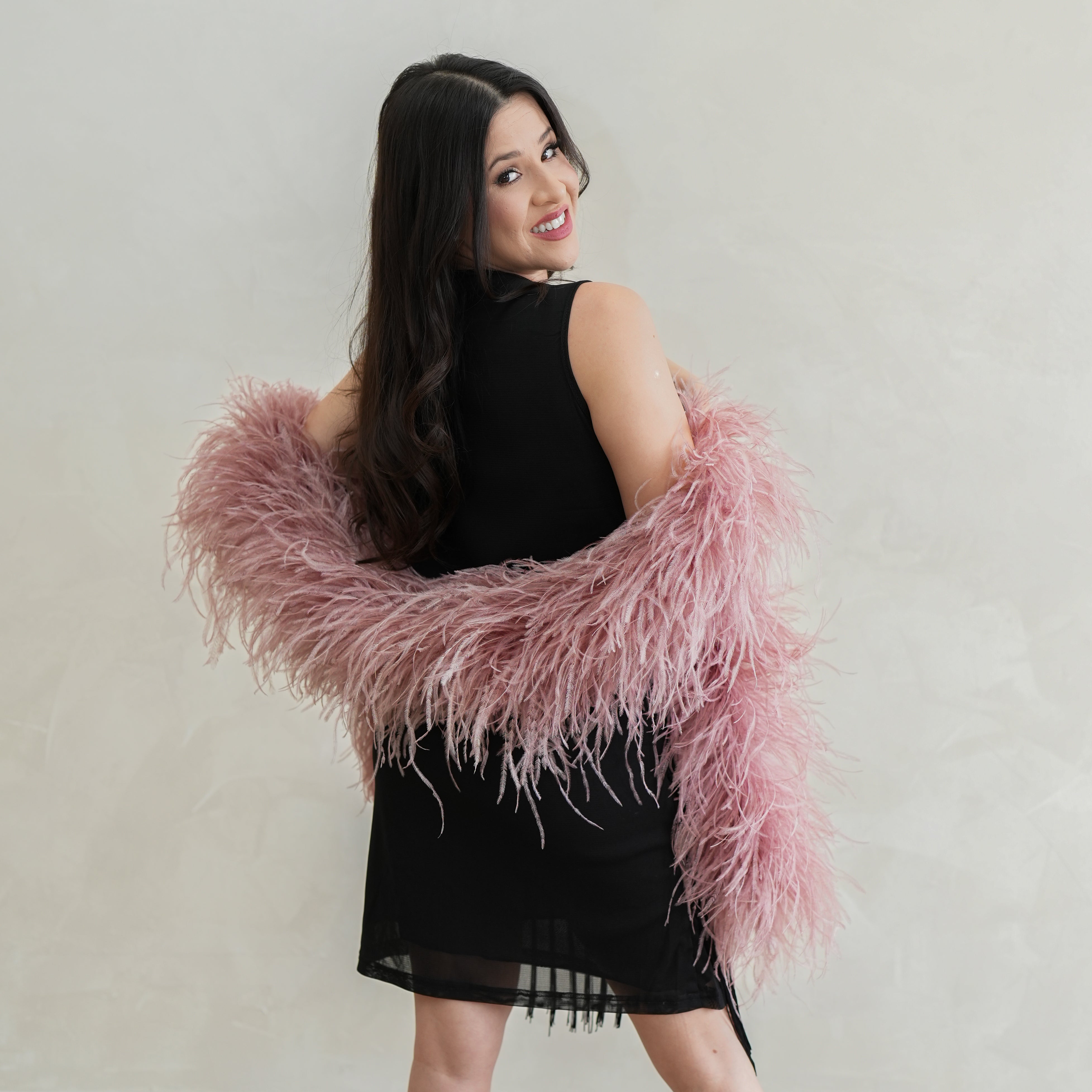 Zucker Rose Gold Ostrich Feather Boa - Six Ply Zucker Rose Gold Ostrich Feather Boa - Six Ply