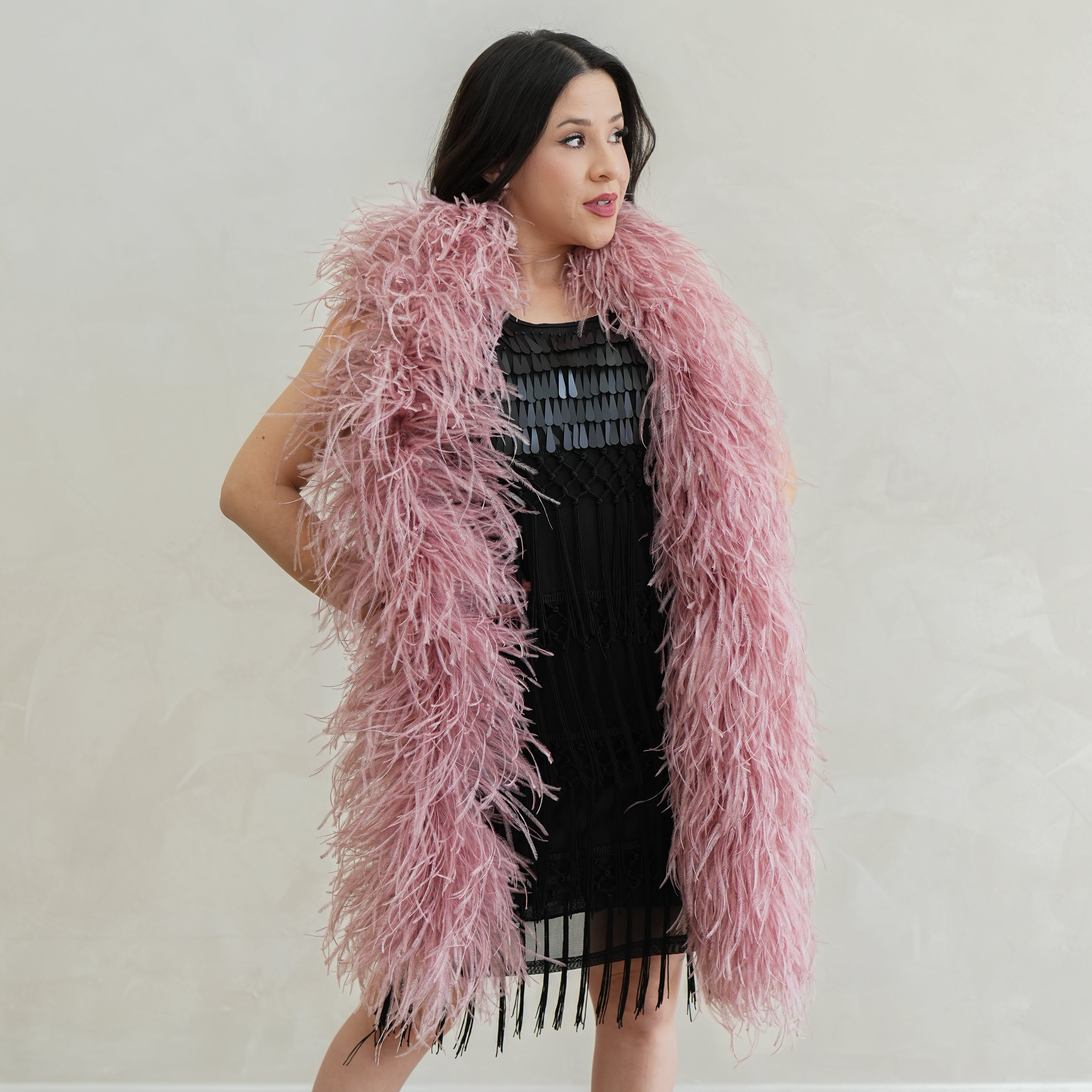 Zucker Rose Gold Ostrich Feather Boa - Six Ply Zucker Rose Gold Ostrich Feather Boa - Six Ply