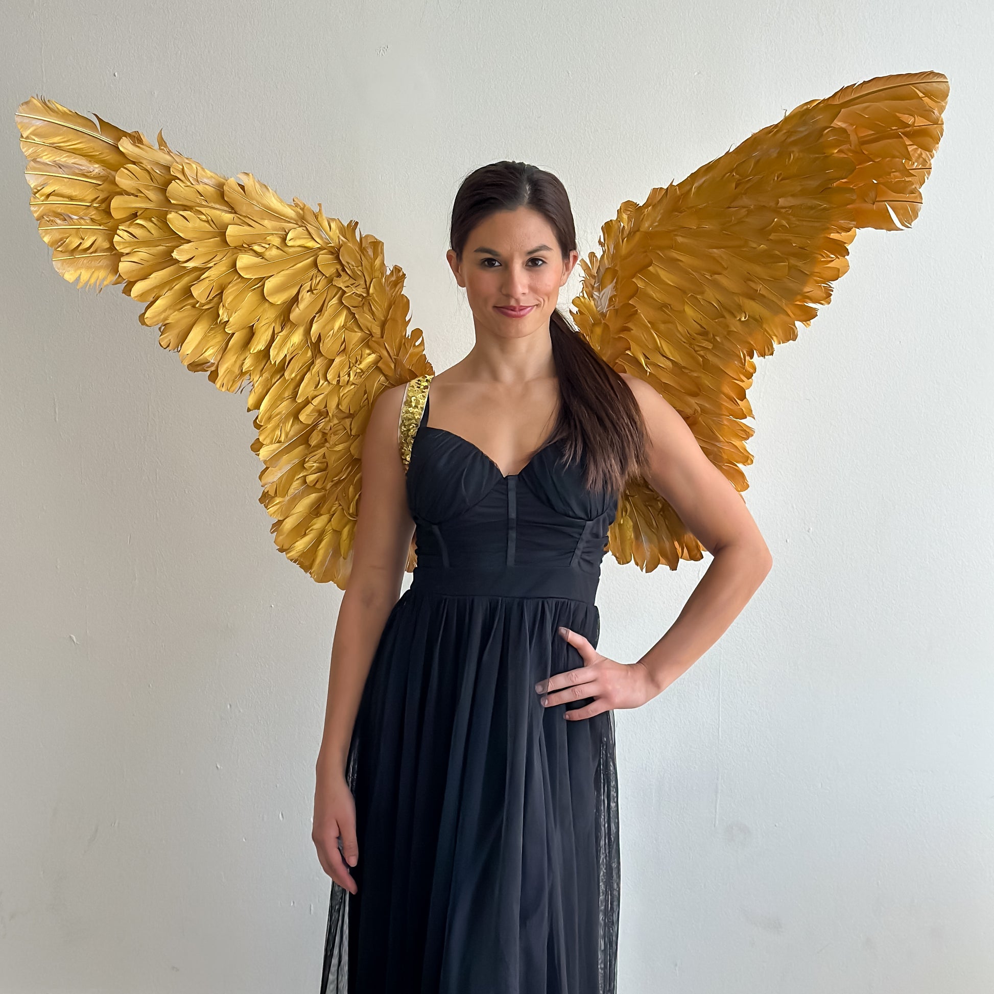 golden angel dress Golden Angel Goddess 4 Piece Angel Costume Set - Gold