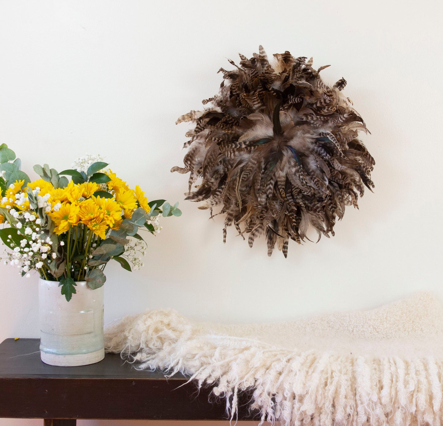 Feather Juju Hat Wall Art - Natural