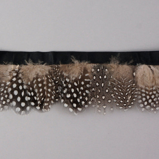 Guinea Plumage Feather Fringe - 1.75" - 1 Yard - Natural