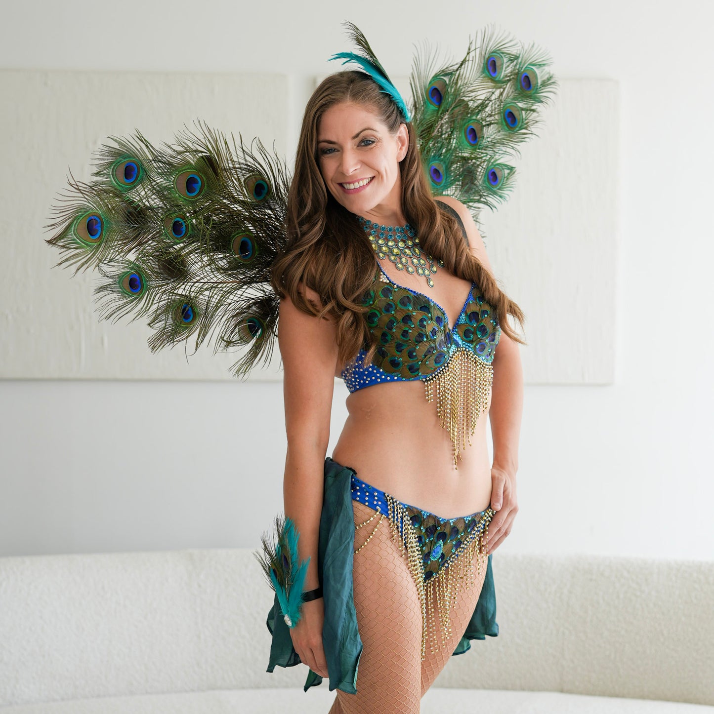 Emerald Eye Peacock Fairy Wings & Cuffs