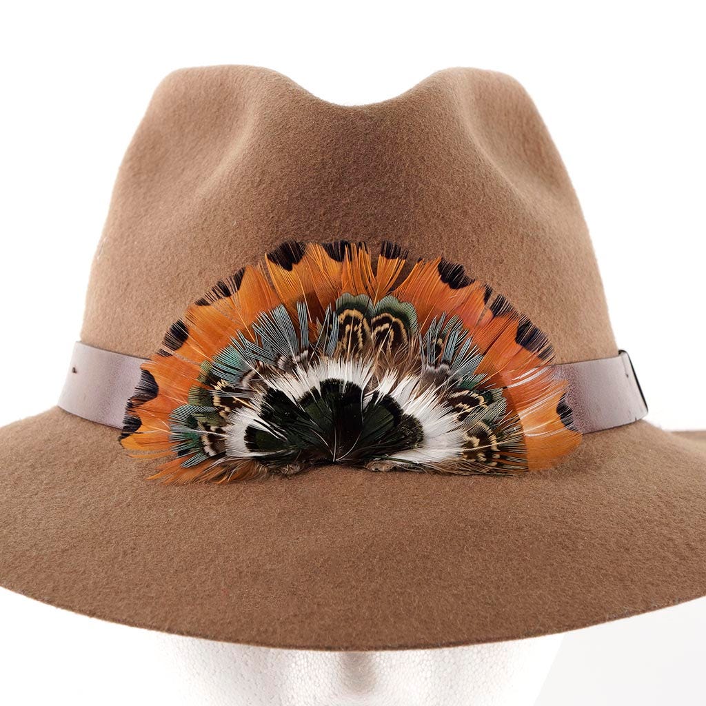 Pheasant Feather Hat Crown - Natural