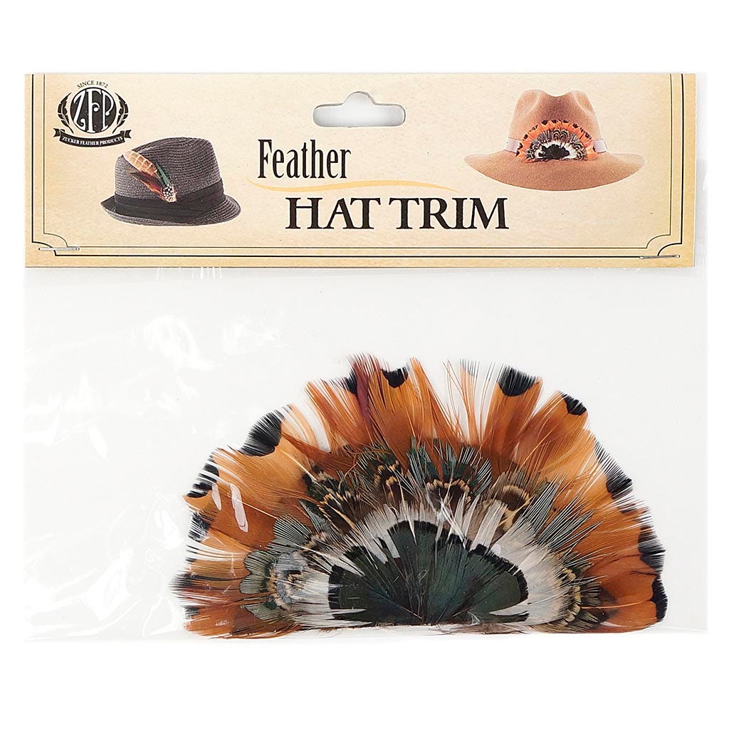 Pheasant Feather Hat Crown - Natural