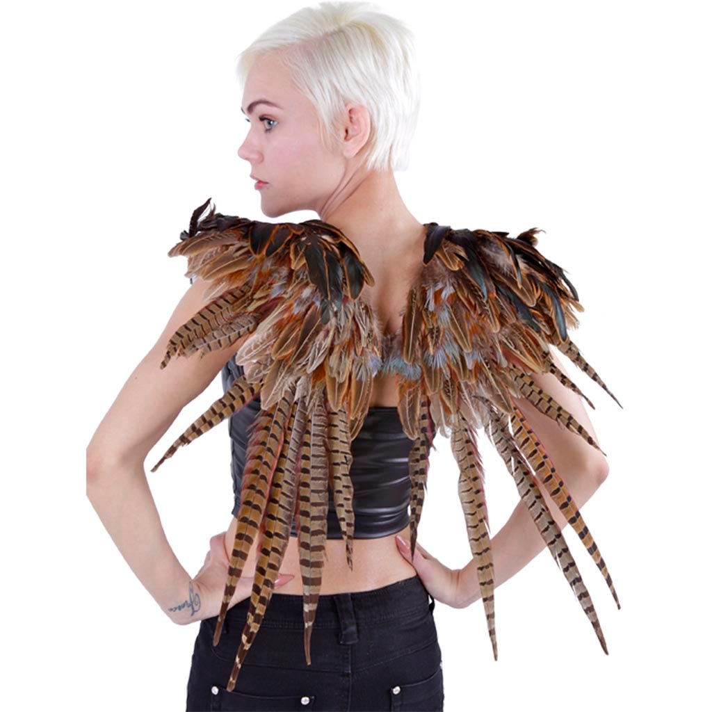 Adult Angel Fairy Costume Wings - Pheasant Feather Wing for Cosplay or Halloween