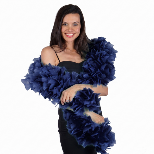 Turkey Boa 8-10 inch diameter   2yd --Navy