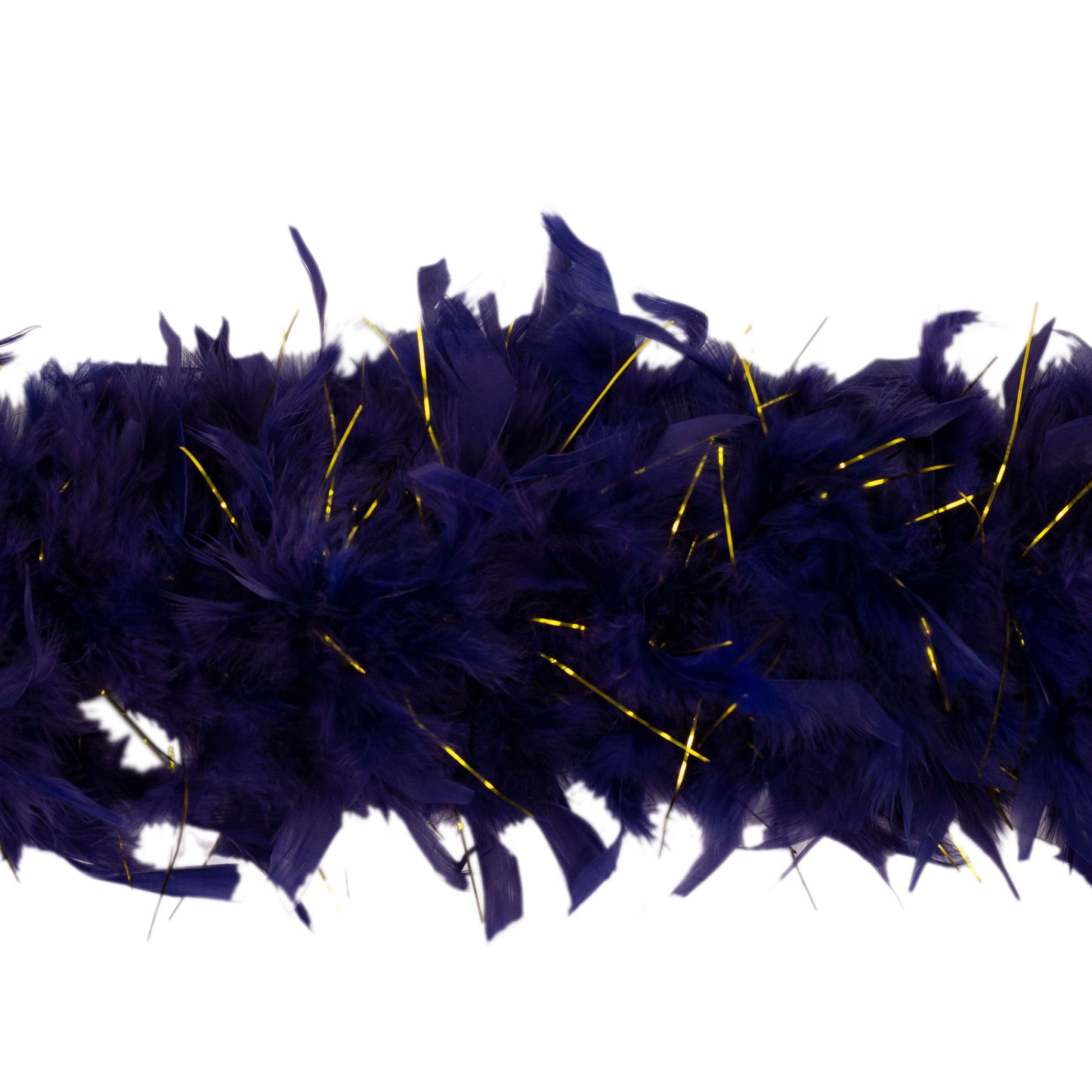 Chandelle Feather Boa - Medium Weight- Navy/Gold Lurex